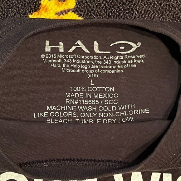 ’15 Halo ‘USNC Reminds You To Choose Wisely’ Black Graphic Tee Shirt / Size L - Picture 4 of 4